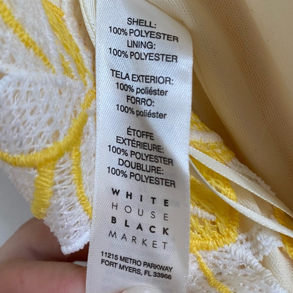 WHBM Yellow White Tonal Lace Sheath Dress - 2 - Picture 8 of 14